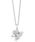 ფოტო #1 პროდუქტის EFFY® Diamond Frog 18" Pendant Necklace (1/8 ct. t.w.) in Sterling Silver