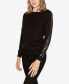 ფოტო #5 პროდუქტის Black Label Women's Embellished Boatneck Sweater