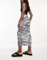 I Saw It First mesh midi skirt in zebra