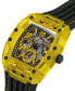 Men's Yellow Black Silicone Strap Watch 44mm