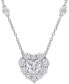 ფოტო #1 პროდუქტის Lab-Grown Moissanite Heart Halo 18" Pendant Necklace (2 ct. t.w.) in Sterling Silver