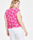 ფოტო #2 პროდუქტის Plus Size Floral-Print Side-Tie Top, Created for Macy's