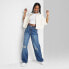 Фото #1 товара Women's High-Rise Wide Leg Baggy Jeans - Wild Fable Blue 2