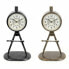 Фото #1 товара Настольные часы DKD Home Decor 17 x 8 x 31 cm Чёрный Позолоченный Железо PVC Loft (2 штук)