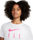 Фото #3 товара Футболка женская с графическим принтом Nike Swoosh Fly Dri-FIT Crewneck