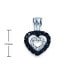 Фото #2 товара Sterling Silver White Gold Plated With Black and White Cubic Zirconia Heart Necklace