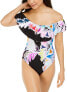 Фото #1 товара Trina Turk 284660 Women's Bandeau One Piece Swimsuit, Multi//Seychelles, 4