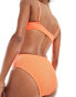 Фото #2 товара Cotton On high waist cheeky bikini bottoms in orange crinkle