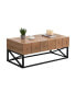 43" Luxury Coffee Table with Two Drawers, Industrial Coffee Table for Living Room, Bedroom & Office