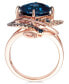 ფოტო #4 პროდუქტის Crazy Collection® Deep Sea Blue Topaz™ (5-3/8 ct. t.w.) and Diamond (3/4 ct. t.w.) Ring in 14k Rose Gold