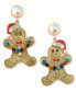 ფოტო #1 პროდუქტის Gold-Tone Imitation Pearl & Multicolor Crystal Gingerbread Drop Earrings, Created for Macy's