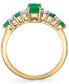 ფოტო #2 პროდუქტის Emerald (5/8 ct. t.w.) & Diamond (1/20 ct. t.w.) Ring in 10k Gold