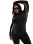 Фото #1 товара Threadbare Plus Ski base layer top and leggings set in black with contrast leopard print