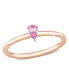 ფოტო #1 პროდუქტის Pink Sapphire (1/4 ct. t.w.) Pear Stackable Ring in 10K Rose Gold