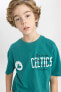Erkek Çocuk Nba Boston Celtics Oversize Fit Bisiklet Yaka Tişört B6819a824sm