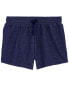 Kid Knit Denim Pull-On French Terry Shorts 6-6X