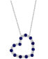 ფოტო #2 პროდუქტის EFFY® Sapphire & Diamond (1/20 ct. t.w.) Open Heart 18" Pendant Necklace in Sterling Silver (Also available in Ruby and Emerald)