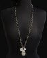 ფოტო #2 პროდუქტის Hammered Teardrop & Freshwater Pearl Pendant Necklace, 38" + 3" extender, Created for Macy's