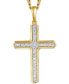 ფოტო #1 პროდუქტის Men's Diamond Cross 22" Pendant Necklace (1/4 ct. t.w.) in 10k Gold