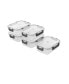 Фото #1 товара Snap Lock Glass Food Container with Lids 5 Pc.