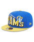 Фото #1 товара Men's Royal, Gold Los Angeles Rams Wordmark Flow 9FIFTY Snapback Hat