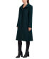 Womens Stand-Collar Single-Breasted Wool Blend Coat