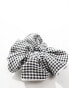 Фото #3 товара ASOS DESIGN scrunchie hair band with oversized gingham design in multi