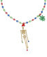 ფოტო #2 პროდუქტის Faux Stone and Imitation Pearl Christmas Skeleton Long Pendant Necklace