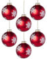 Фото #1 товара Kurt Adler 6Pc 80Mm Plaid Snowflakes Glass Ball Christmas Ornaments Multicolor