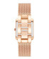 Women's Quartz Rectangular Rose Gold-Tone Stainless Steel Mesh Band Watch, 29mm