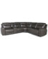 Фото #1 товара CLOSEOUT! Blairemoore 6-Pc. Leather Sectional with 1 USB Console and 3 Power Recliners, Created for Macy's