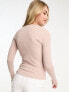 Фото #7 товара New Look lettuce edge long sleeve top in stone