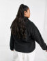 Фото #2 товара ASOS 4505 Curve – Ski-Sweatshirt aus schwarzem Fleece mit Druckknopfleiste