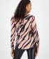 Фото #2 товара Women's Wave-Print Button-Up Shirt, Created for Macy's