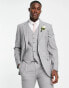 Фото #1 товара Noak premium wool-rich skinny suit jacket in ice grey