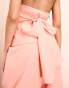 ASOS LUXE halter neck tailored waist coat with bow back detail in peach