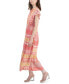 ფოტო #3 პროდუქტის Petite Floral-Print Flutter-Sleeve Tie-Neck Tiered Maxi Dress