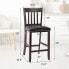 Set of 2 Bar Stools Counter Height Chairs w/ PU Leather Seat