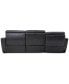 Фото #12 товара Gabrine 3-Pc. Leather Sectional with 1 Power Headrest and Chaise, Created for Macy's