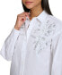ფოტო #4 პროდუქტის Women's Embellished Button-Front Top