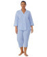 Plus Size Button-Front Top and Pants Pajama Set