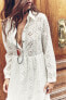Фото #3 товара Платье средней длины с вышивкой Cutwork от ZARA