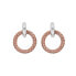 Фото #1 товара Modern silver bicolor earrings with diamonds Woven DE692