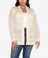 Фото #1 товара Plus Size Pointelle Open Cardigan Sweater