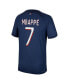 Фото #4 товара Men's Kylian Mbappe Navy Paris Saint-Germain 2023/24 Home Authentic Player Jersey