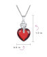 ფოტო #4 პროდუქტის Romantic Key to Her Heart AAA 10 CTW CZ Ruby Red Cubic Zirconia Large Heart Necklace Pendant For Women Teens .925 Sterling Silver 16,18 Inches Chain