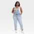 Фото #2 товара Women's High-Rise Denim Overalls - Ava & Viv Light Blue Denim 20