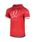 Фото #2 товара Men's Red Wisconsin Badgers On-Court Raglan Hoodie T-shirt