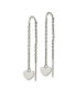 ფოტო #3 პროდუქტის Stainless Steel Polished Threader Heart Dangle Earrings