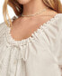 ფოტო #4 პროდუქტის Women's Pintucked Schiffli Blouse